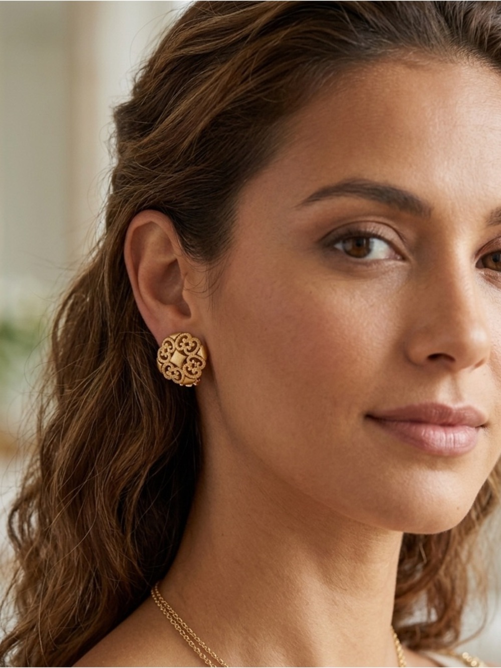 Elegant Gold Filigree Earrings by Avon